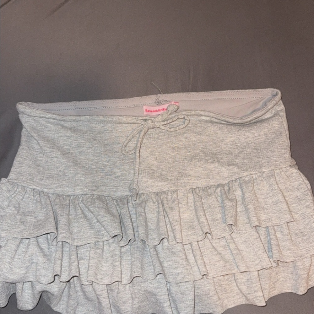 Gray Ruffled Skirt